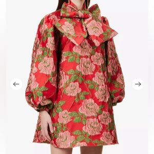 Sister Jane red and green brocade dress